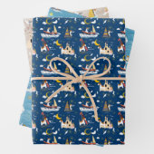 Prettige feestdagen Wire Fox Terrier Inpakpapier Vel (In situ)