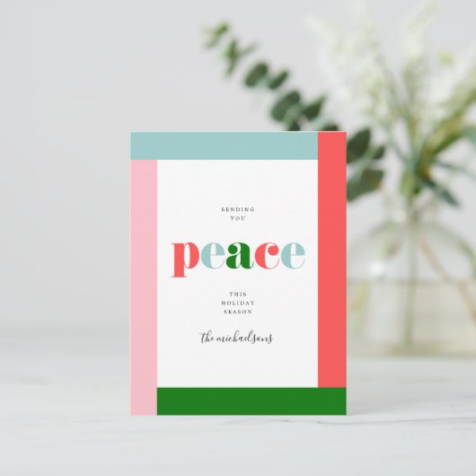 prettige feestdagen | Wishing You Peace Briefkaart (Staand voorkant)
