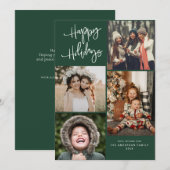 Prettige feestdagen Wit belettering kerstkaart (Voorkant / Achterkant)