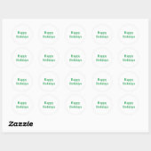 Prettige feestdagen wit en groen eenvoudig elegant ronde sticker (Vel)