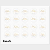 Prettige feestdagen Wit Goud Zakelijke Kerst Ronde Sticker (Vel)