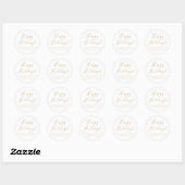 Prettige feestdagen wit gouden script eenvoudig ad ronde sticker (Vel)