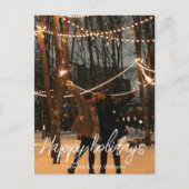 prettige feestdagen wit handschrift de heer&mrs fo briefkaart (Voorkant)