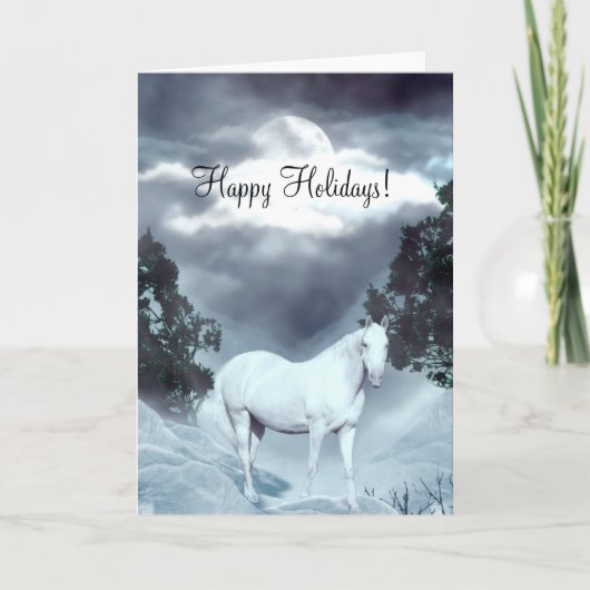 Prettige feestdagen Wit paard Kaart (Voorkant)
