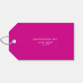 prettige feestdagen Wit-roze minimalistisch Cadeaulabel (Achterkant Horizontaal)