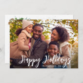 prettige feestdagen wit rustiek script feestdagenkaart (Voorkant / Achterkant)