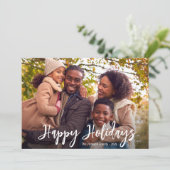 prettige feestdagen wit rustiek script feestdagenkaart (Staand voorkant)