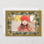 prettige feestdagen witte bessen feestdagenkaart (Voorkant)