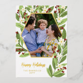 Prettige feestdagen Witte Bloemen Rode bessen Hexa (Voorkant)