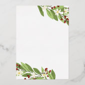 Prettige feestdagen Witte Bloemen Rode bessen Hexa (Achterkant)