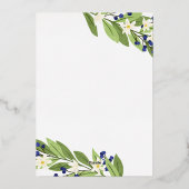 Prettige feestdagen Witte bloemenblauwe bessen Hex (Achterkant)