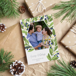 Prettige feestdagen Witte bloemenblauwe bessen Hex