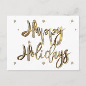 Prettige feestdagen Witte Diamanten Gouden Script  (Voorkant)