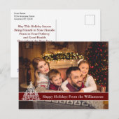 prettige feestdagen witte foto kerstboom briefkaart (Voorkant / Achterkant)