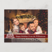 prettige feestdagen witte foto kerstboom briefkaart (Voorkant)