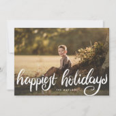 prettige feestdagen Witte hand belettering familie Feestdagenkaart (Voorkant)