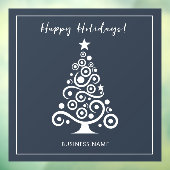 Prettige Feestdagen Witte Kerstboom op Donkergrijs Raamsticker (Vel 3)