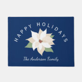 Prettige feestdagen Witte Poinsettias, Deurmat (Voorkant)