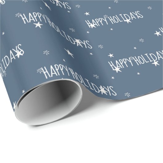 prettige feestdagen Wrapppapier met witte sterren Cadeaupapier (Rol Hoek)