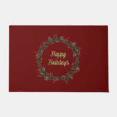 prettige feestdagen Wreath Deurmat (Voorkant)