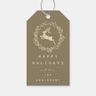 prettige feestdagen Wreath Joy Champaigne Gold Bei Cadeaulabel