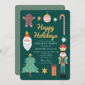 Prettige feestdagen XmasMerry Whimsical feestdag Kaart (Voorkant / Achterkant)