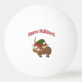 prettige feestdagen! Yak Kerstmis Elf Pingpongbal (Achterkant)