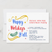 prettige feestdagen Y'all, grappig kerstontwerp, P Kaart (Voorkant)