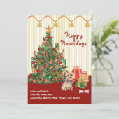 prettige feestdagen Yorkshire Terrier-kerstkaart (Staand voorkant)