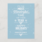 Prettige feestdagen Zacht blauw en wit tekstontwer (Voorkant)