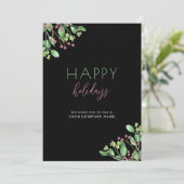 Prettige feestdagen Zakelijk bedrijf Zwart Niet-fo Feestdagenkaart (Staand voorkant)