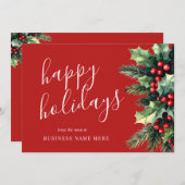 Prettige feestdagen Zakelijk kerstgroen Feestdagenkaart (Voorkant / Achterkant)