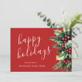 Prettige feestdagen Zakelijk kerstgroen Feestdagenkaart (Staand voorkant)