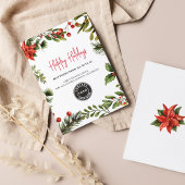 Prettige feestdagen Zakelijk Logo Kerstfeest Notitiekaartje