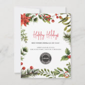 Prettige feestdagen Zakelijk Logo Kerstfeest Notitiekaartje (Voorkant)