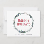 prettige feestdagen zakelijk onroerend goed feestdagenkaart (Voorkant)