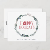 prettige feestdagen zakelijk onroerend goed feestdagenkaart (Voorkant / Achterkant)