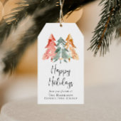 Prettige feestdagen Zakelijk Waterverf Kerst Cadeaulabel