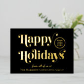 Prettige feestdagen Zakelijke Logo Black Christmas (Staand Voorkant)