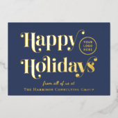 Prettige feestdagen Zakelijke Logo Blue Christmas (Voorkant)