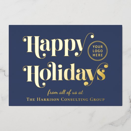 Prettige feestdagen Zakelijke Logo Blue Christmas (Voorkant)