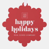 Prettige feestdagen Zakelijke Logo Modern Eenvoudi Ornament Kaart (Voorkant)