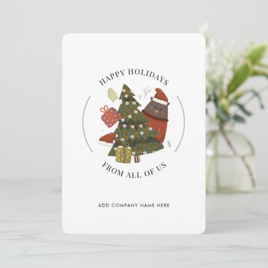 Prettige feestdagen Zakelijke Logo Zakelijke Kerst Feestdagenkaart (Staand voorkant)