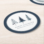 prettige feestdagen zakelijke Waterverf Ronde Kartonnen Onderzetter (Gebogen)