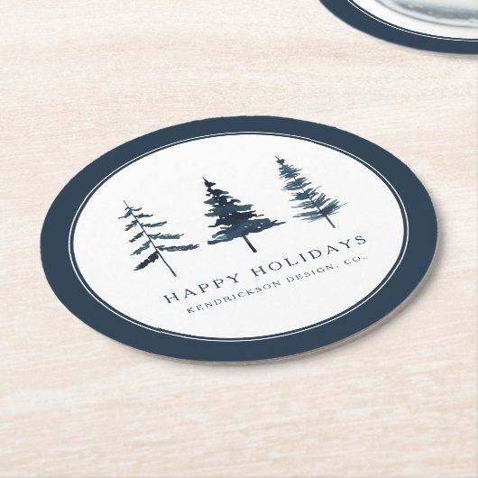 prettige feestdagen zakelijke Waterverf Ronde Kartonnen Onderzetter (Gebogen)