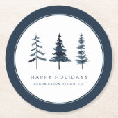 prettige feestdagen zakelijke Waterverf Ronde Kartonnen Onderzetter (Voorkant)