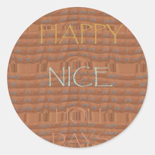 Prettige feestdagen Zebra Art Print Ronde Sticker (Voorkant)