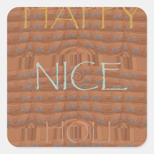 Prettige feestdagen Zebra Art Print Vierkante Sticker (Voorkant)