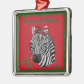 Prettige feestdagen Zebra Metalen Ornament (Links)