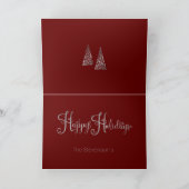 Prettige Feestdagen Zilveren Boom Script Naam Eleg (Binnen)